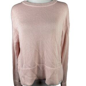 Lululemon oversized cashmere blend pink crew neck ribbed pullover sweater size S